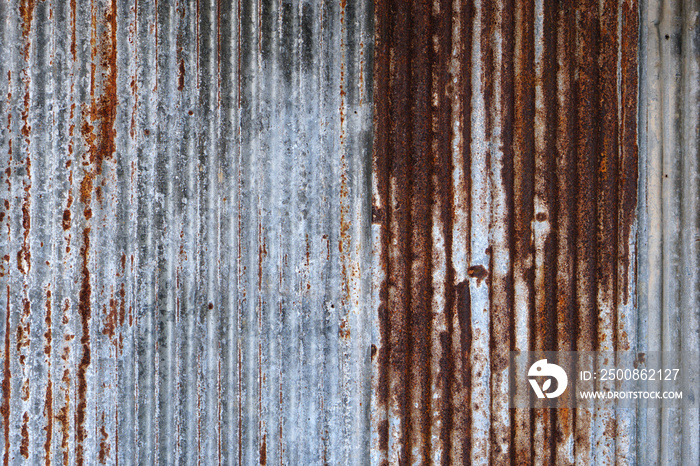 Old zinc background rusted and decayed.