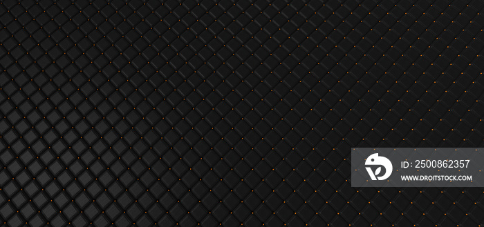 Luxury black background with leather texture of the quilted skin.