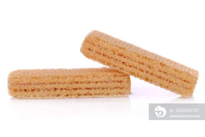 Wafer cookies isolated on a white background.