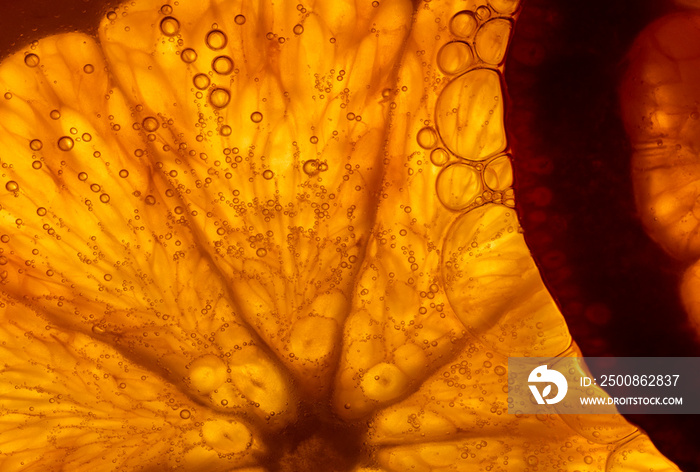 juicy slices of orange, macro photography