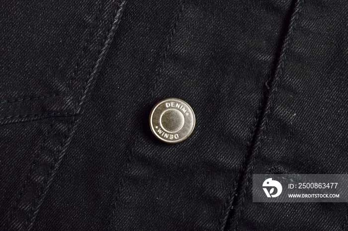 Metal Button of Black Denim Jacket