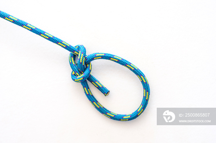 Bowline knot on a white background