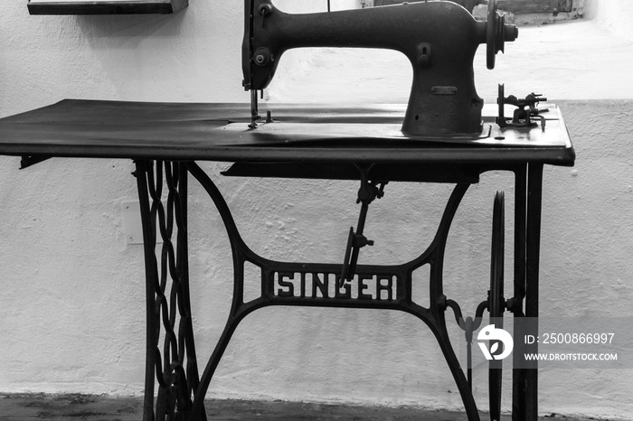 An antique manual  Singer  treadle sewing machine