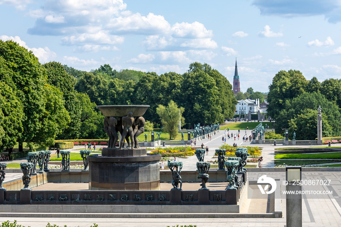 Sculptures in Vigeland-Frogner park Oslo Norway.