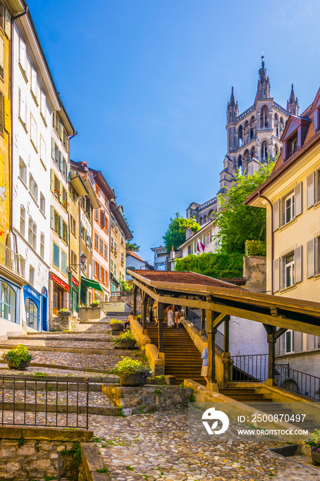 Escaliers du Marche staircase in Lausanne, Switzerland