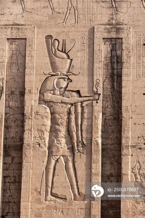 Edfu Temple, Dedicated to the Falcon God Horus, Located on the west bank of the Nile, Edfu, Upper Egypt