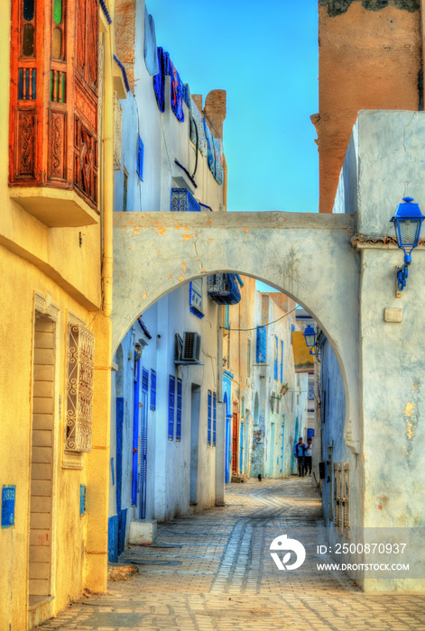 Traditional houses in Medina of Kairouan. A UNESCO world heritage site in Tunisia