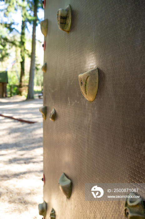 climbing wall in a children’s playground