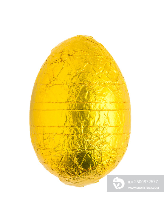 Gold foil wrapped chocolate easter egg