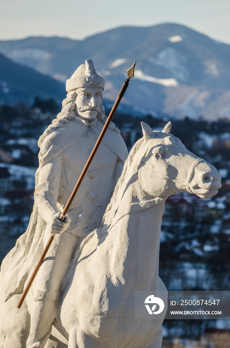 Statue of Vlad Tepes - Dracula in Bran city from Romania