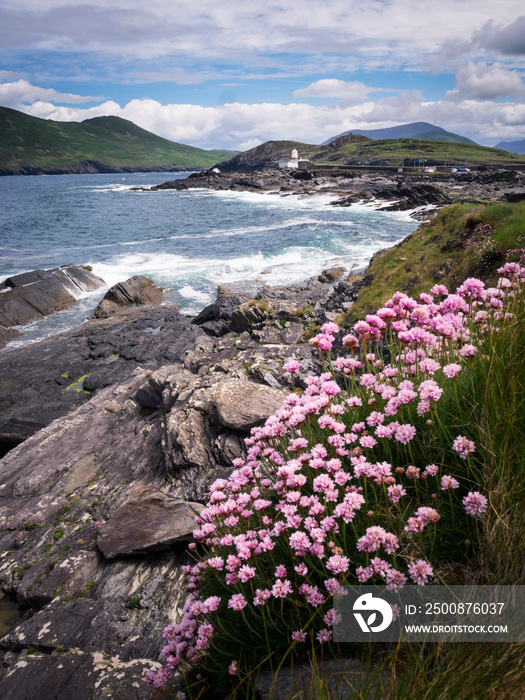 Valentia lighthouse at cromwell point on valentia island in ireland