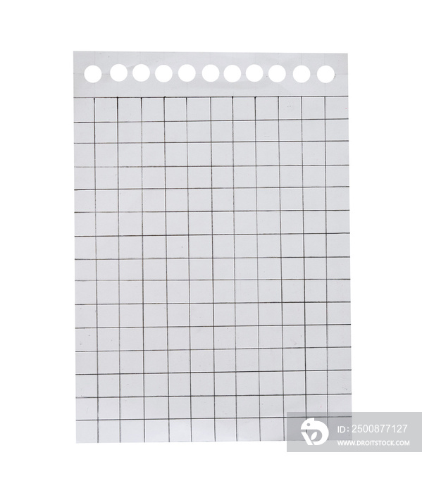 Blank grid paper sheet isolated