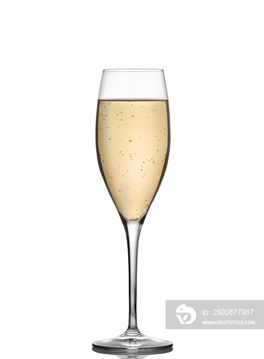 Glass of champagne isolated on white