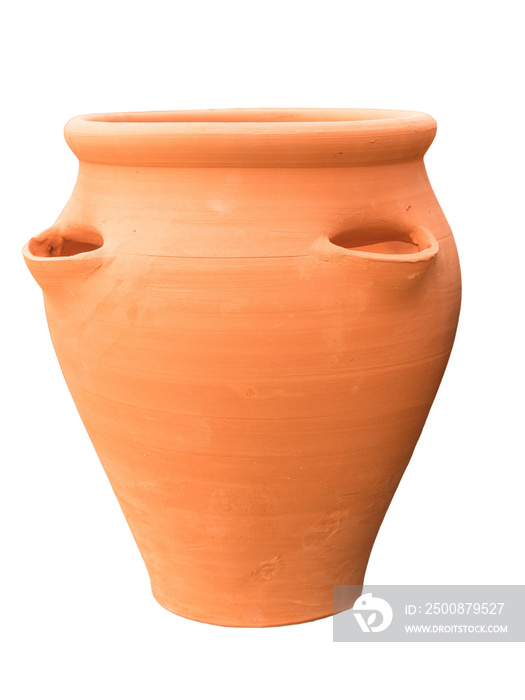 Cut out clay pot, home decoration isolated