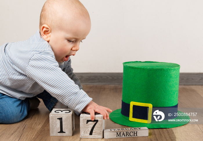 Little boy with Leprechaun hat