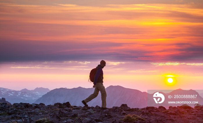 Hike on sunset