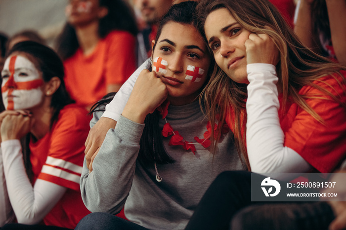 Upset group of english soccer fans