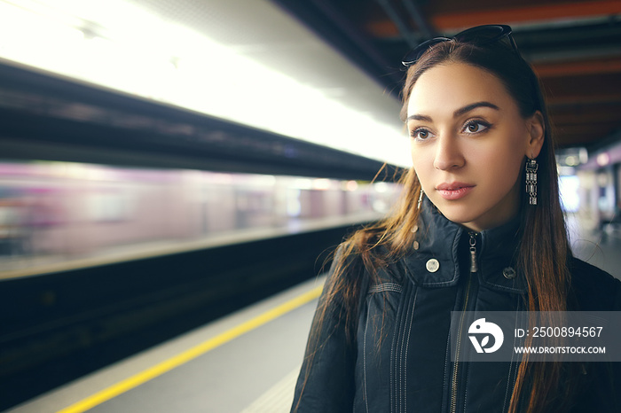 woman in subway