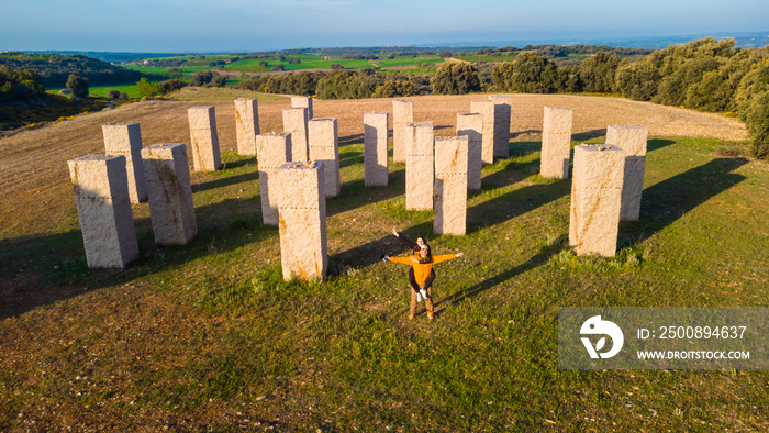 Vista aérea de los dolmens de Abiego (Huesca). Imágenes tomadas con dron.