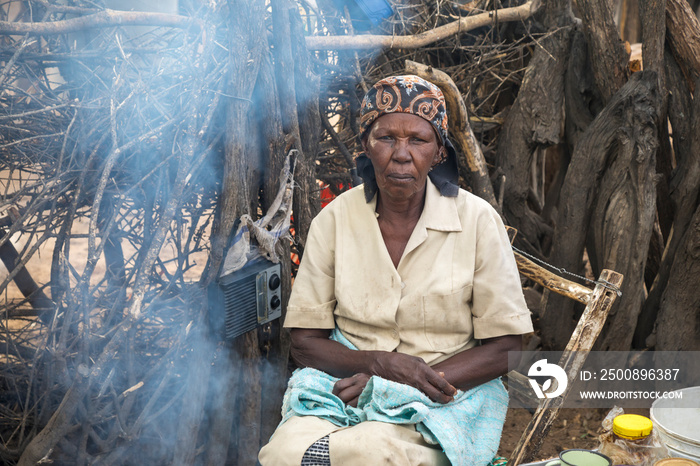 African old woman village