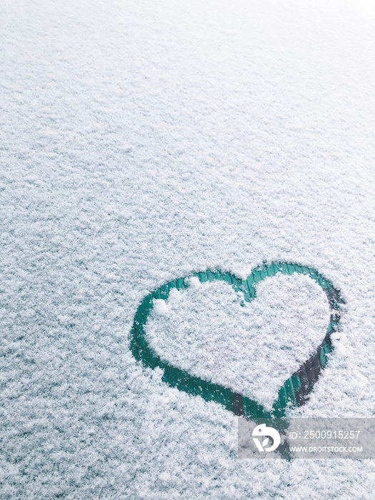 heart in the snow on valentines day