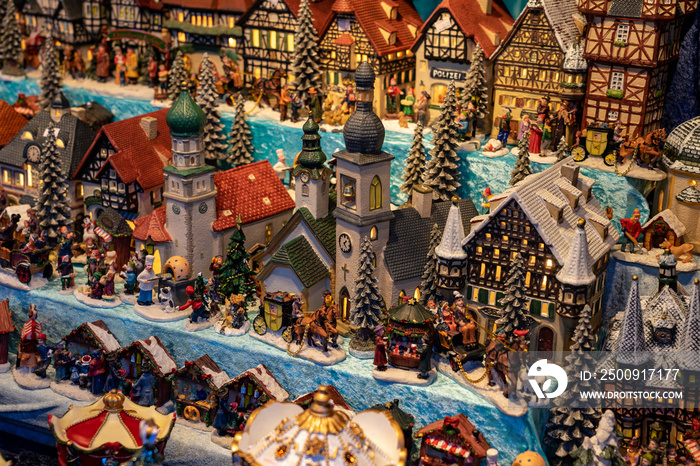 lovely christmas village decoration german architecture style at the vienna christmas market christk