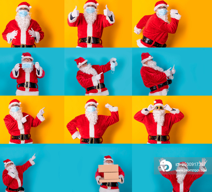 set or collection of santa claus isolated