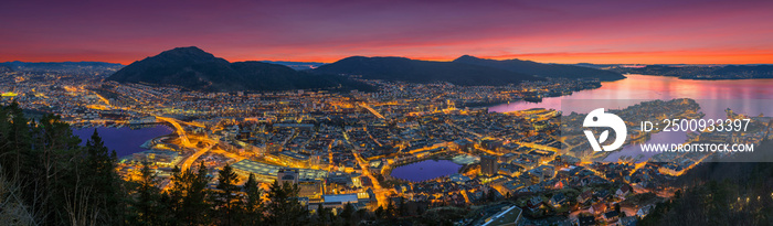 Panorama Floyen at sunset.