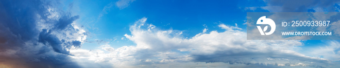 Sunset. Beautiful panorama of the sky at sunset day. Banner.