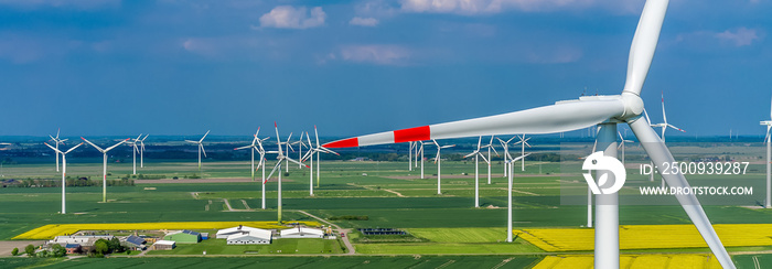 Windpark Panorama Schleswig Holsteinaus der Luft ökostrom