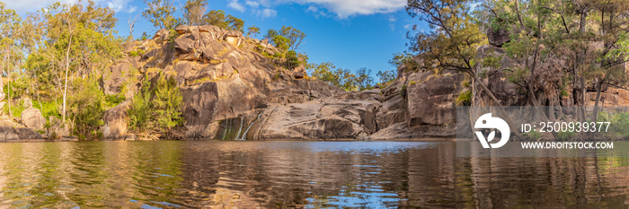 Panoramic Australian landscape bush view.