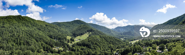 180 degree panorama of Maggie Valley, North Carolina