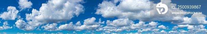 sky and cloud with blue sky and sun for background, panorama