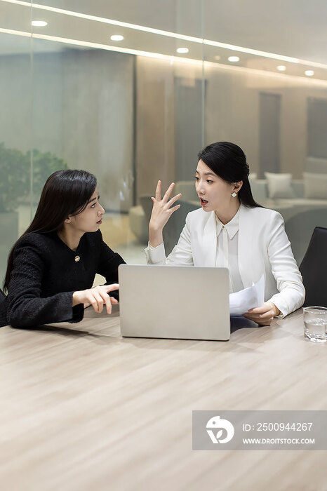 自信的商务女士在会议室开会