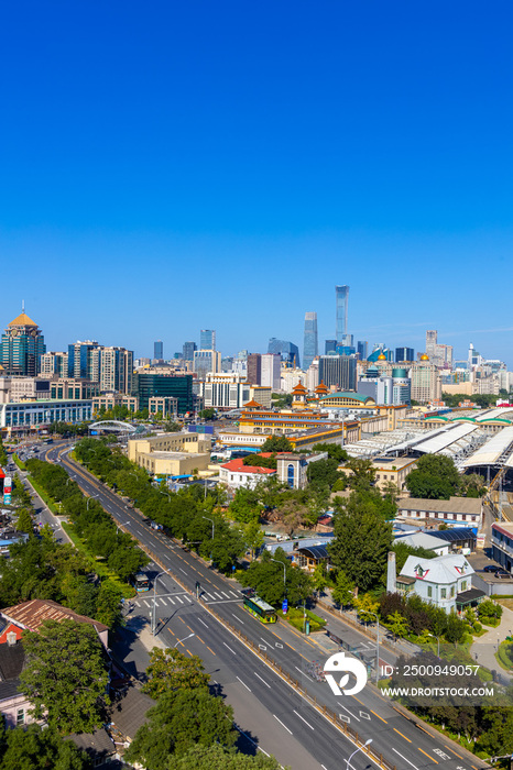 北京崇文门北京站城市风光