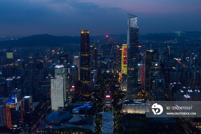 俯瞰广州城市夜景