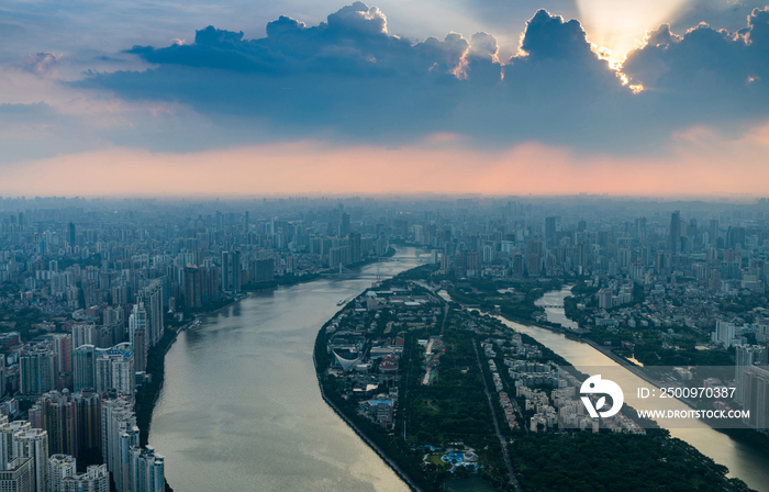 俯瞰广州城市全景