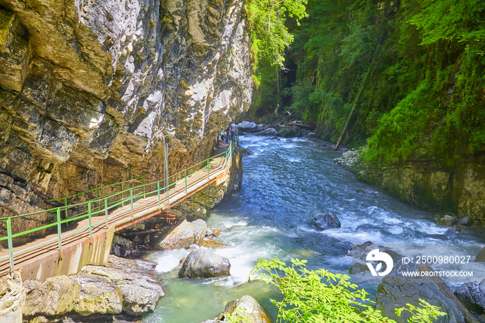 The “Breitachklamm“ is an imposing rock canyon in the Bavarian Alps near “Obersdorf“, Germany.