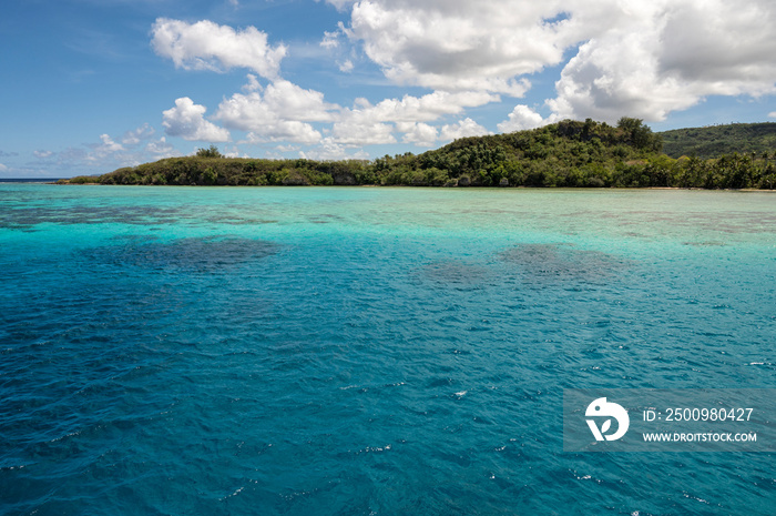 The tropical Piti Bay around Fish Eye Marine Park on Guam.