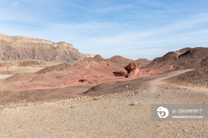 Fantastically  beautiful landscape in the national park Timna, near the city of Eilat, in southern Israel