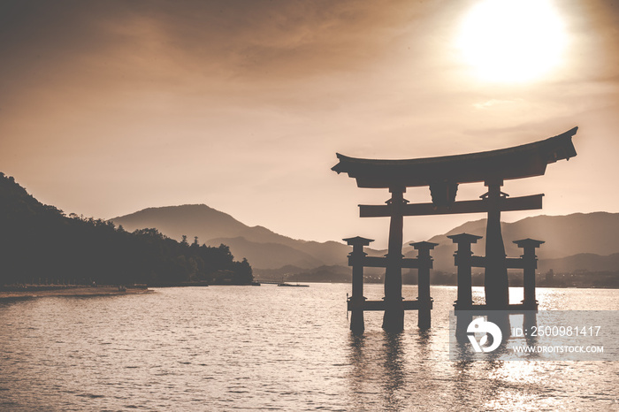 The Floating Otorii gate at Miyajima, Japan.