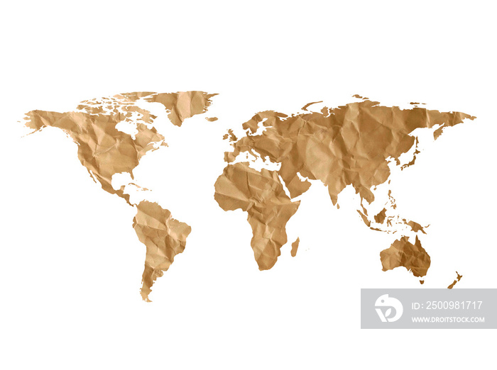 World map paper texture