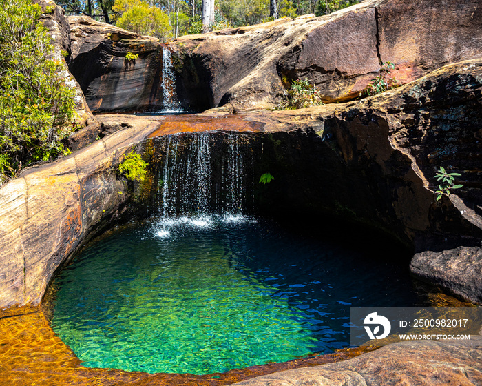 blackdown tablelands landscape in queensland, australia, natural rock pools and waterfalls; australian outback in queensland