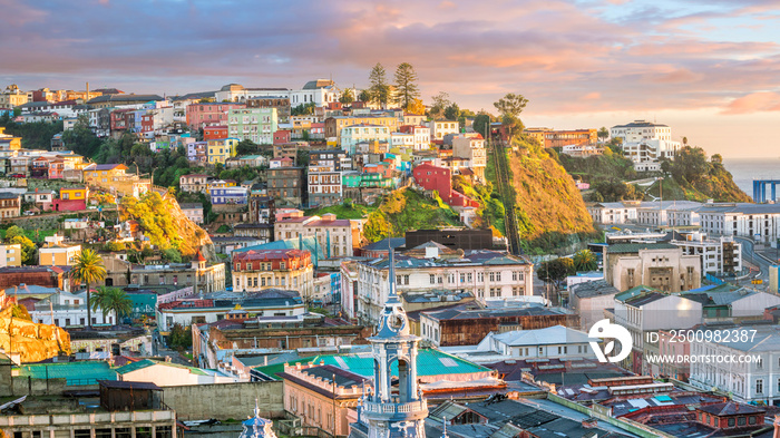 Colorful buildings of Valparaiso, Chile