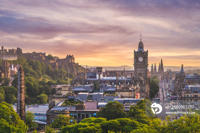 aerial view from calton hill, edinburgh, uk