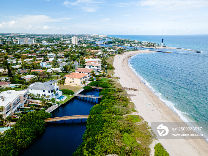 Hillsboro Beach inlet, Lighthouse Point, Florida