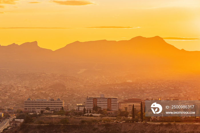 High angle view of the beautiful El Paso city