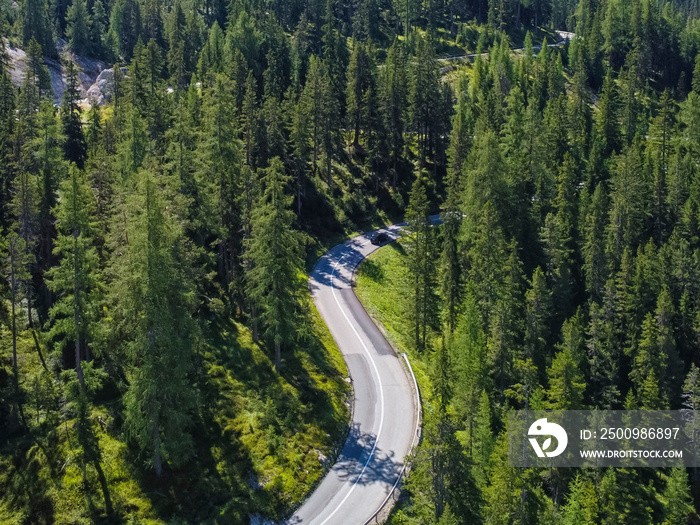 Mountain road in the italian alps