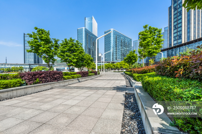 empty and modern square in modern city.