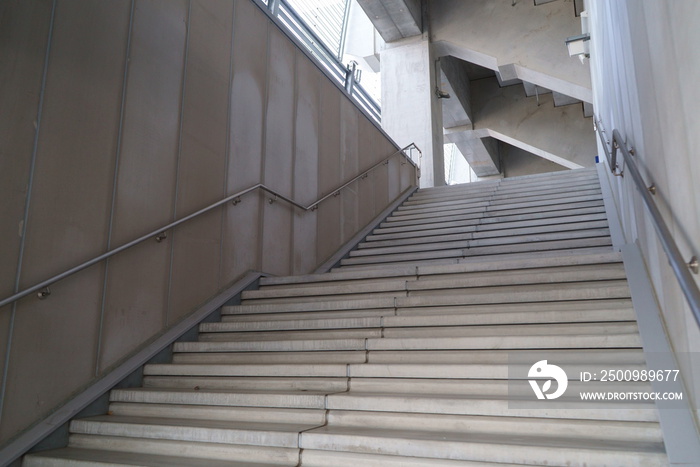 Corridor of sports stadium made of concrete